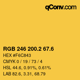 カラーコード: RGB 246 200.2 67.6 | qconv.com