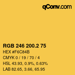 カラーコード: RGB 246 200.2 75 | qconv.com