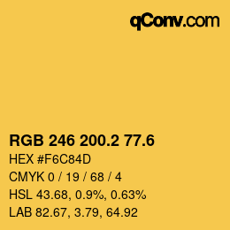 カラーコード: RGB 246 200.2 77.6 | qconv.com