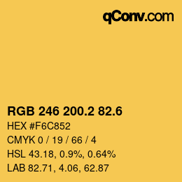 カラーコード: RGB 246 200.2 82.6 | qconv.com