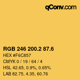 カラーコード: RGB 246 200.2 87.6 | qconv.com