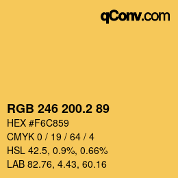 カラーコード: RGB 246 200.2 89 | qconv.com