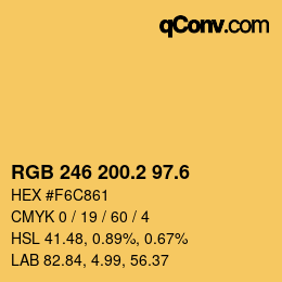 カラーコード: RGB 246 200.2 97.6 | qconv.com