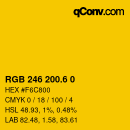 カラーコード: RGB 246 200.6 0 | qconv.com
