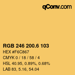 カラーコード: RGB 246 200.6 103 | qconv.com
