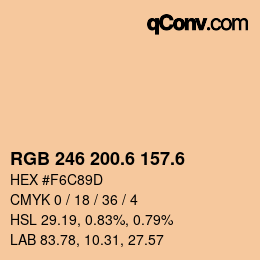 カラーコード: RGB 246 200.6 157.6 | qconv.com