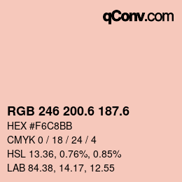 カラーコード: RGB 246 200.6 187.6 | qconv.com