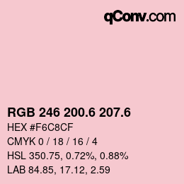 カラーコード: RGB 246 200.6 207.6 | qconv.com