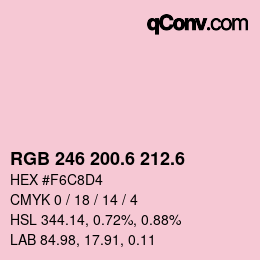 カラーコード: RGB 246 200.6 212.6 | qconv.com