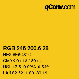 カラーコード: RGB 246 200.6 28 | qconv.com