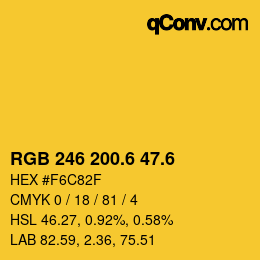 カラーコード: RGB 246 200.6 47.6 | qconv.com