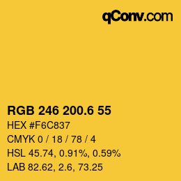 カラーコード: RGB 246 200.6 55 | qconv.com