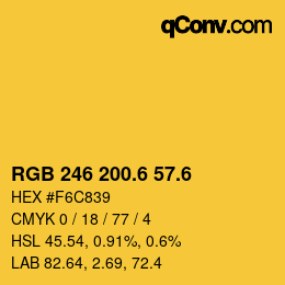 カラーコード: RGB 246 200.6 57.6 | qconv.com