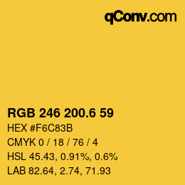 カラーコード: RGB 246 200.6 59 | qconv.com
