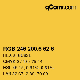 カラーコード: RGB 246 200.6 62.6 | qconv.com
