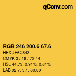 カラーコード: RGB 246 200.6 67.6 | qconv.com
