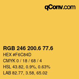 カラーコード: RGB 246 200.6 77.6 | qconv.com