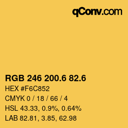 カラーコード: RGB 246 200.6 82.6 | qconv.com