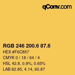 カラーコード: RGB 246 200.6 87.6 | qconv.com