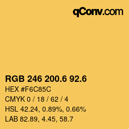 カラーコード: RGB 246 200.6 92.6 | qconv.com