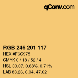 Color code: RGB 246 201 117 | qconv.com
