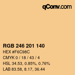Color code: RGB 246 201 140 | qconv.com