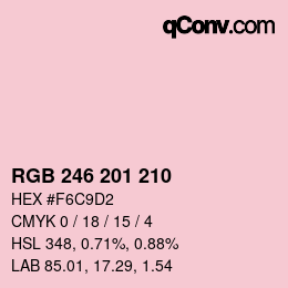 Color code: RGB 246 201 210 | qconv.com