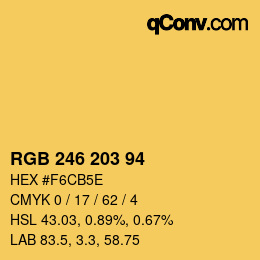 Code couleur: RGB 246 203 94 | qconv.com
