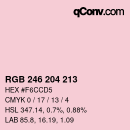 Color code: RGB 246 204 213 | qconv.com