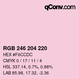 カラーコード: RGB 246 204 220 | qconv.com
