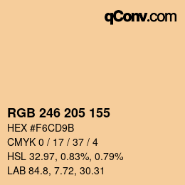 Color code: RGB 246 205 155 | qconv.com