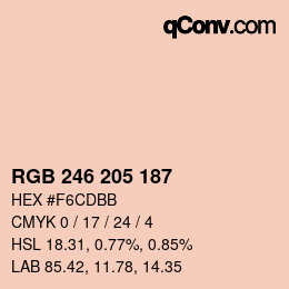 Color code: RGB 246 205 187 | qconv.com