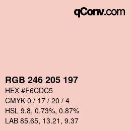 Color code: RGB 246 205 197 | qconv.com