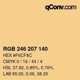 Código de color: RGB 246 207 140 | qconv.com