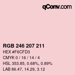 Color code: RGB 246 207 211 | qconv.com