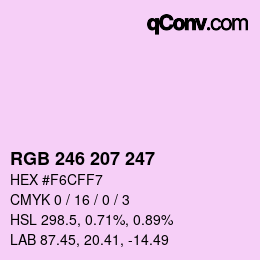 Color code: RGB 246 207 247 | qconv.com
