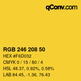 Color code: RGB 246 208 50 | qconv.com