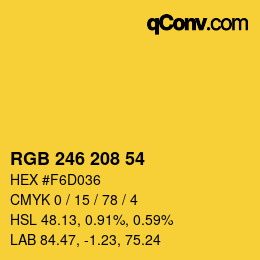カラーコード: RGB 246 208 54 | qconv.com