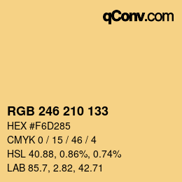 颜色代码: RGB 246 210 133 | qconv.com