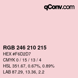 Color code: RGB 246 210 215 | qconv.com