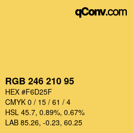Color code: RGB 246 210 95 | qconv.com