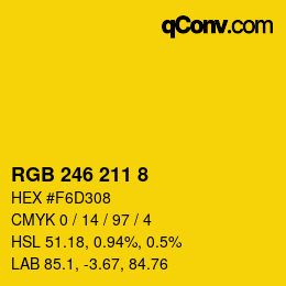 Color code: RGB 246 211 8 | qconv.com