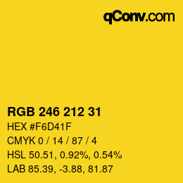 颜色代码: RGB 246 212 31 | qconv.com