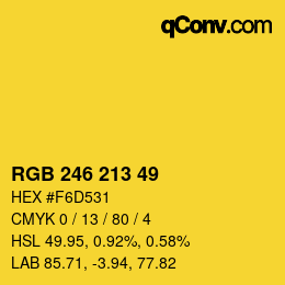Code couleur: RGB 246 213 49 | qconv.com
