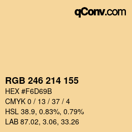 Color code: RGB 246 214 155 | qconv.com