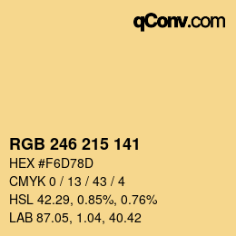 Código de color: RGB 246 215 141 | qconv.com