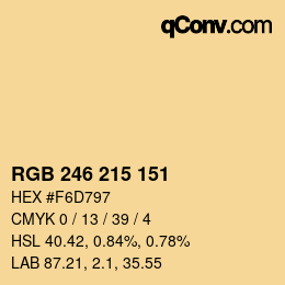 Código de color: RGB 246 215 151 | qconv.com