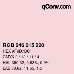 Código de color: RGB 246 215 220 | qconv.com
