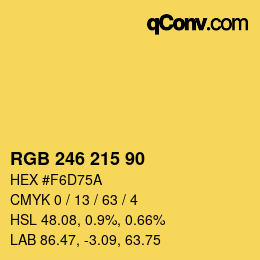 Color code: RGB 246 215 90 | qconv.com