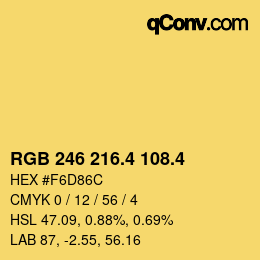 カラーコード: RGB 246 216.4 108.4 | qconv.com